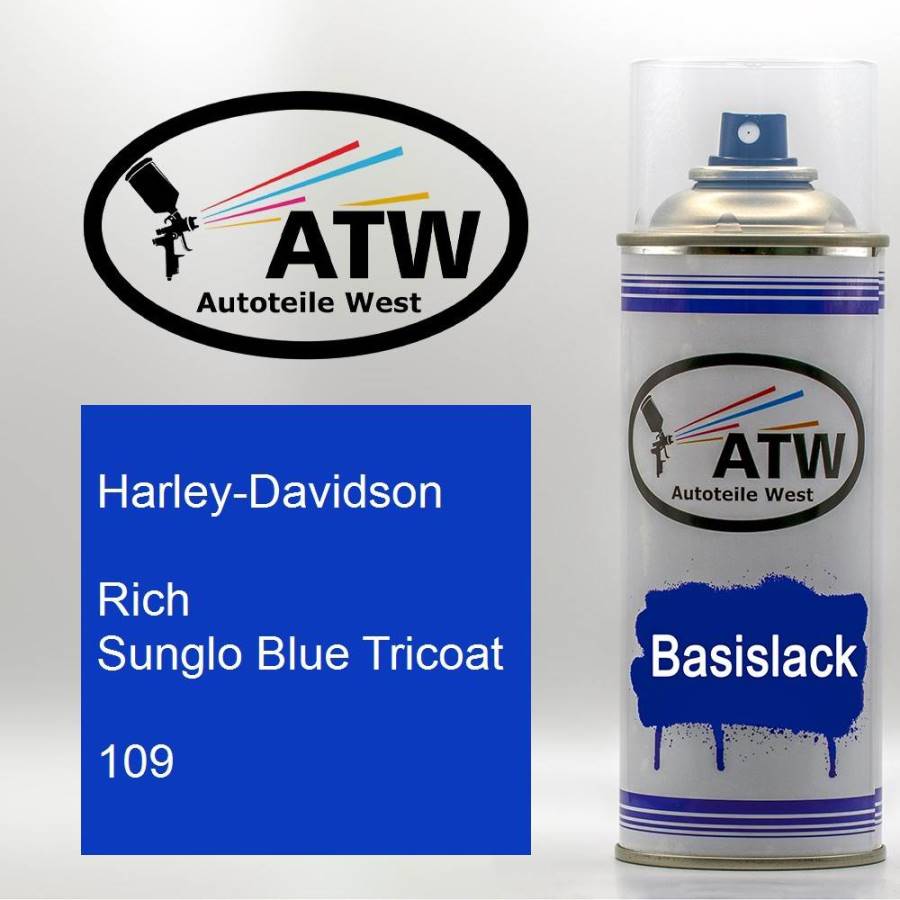 Harley-Davidson, Rich Sunglo Blue Tricoat, 109: 400ml Sprühdose, von ATW Autoteile West.